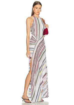 Missoni Long Dress in Multicolor With White Base - White. Size 38 (also in 40).