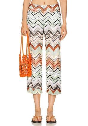 Missoni Straight Leg Trouser in Multicolor Green  Camel  White  & Pink - Brown, Mint. Size 42 (also in 40).