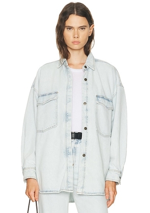 American Vintage Joybird-B Shirt in Winter Bleached - Blue. Size XS/S (also in M/L).