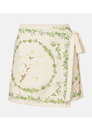 Agua by Agua Bendita Luna floral linen beach cover-up