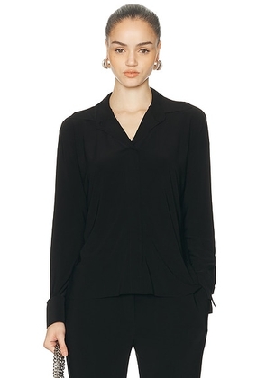 Norma Kamali Collar Stand Top in Black - Black. Size M (also in XS, S, L).