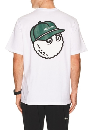 Malbon Golf Bermuda Baldwin Tee in White - White. Size M (also in L, S, XL/1X).