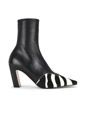 KHAITE Nevada Ankle Stretch Boot in Black & White - Black,White. Size 35 (also in 35.5, 36, 36.5, 37.5, 38.5, 39, 40, 41, 42).