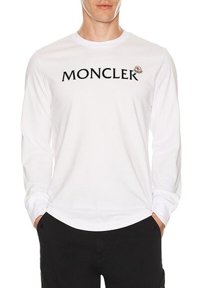 Moncler Long Sleeve T-Shirt in Brilliant White - White. Size S (also in M, XXL/2X).