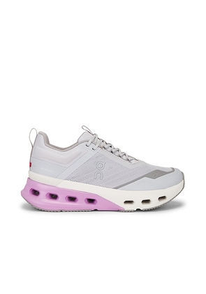 On Cloudnova X Sneaker in Glacier & Sakura - Grey,Purple. Size 10 (also in 5, 5.5, 6, 6.5, 7, 7.5, 8, 8.5, 9, 9.5).