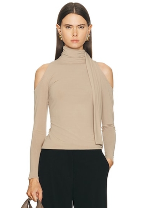 Mimchik for FWRD Jean Scarf Top in Dune - Beige. Size 0 (also in 2, 4, 6, 8).