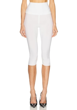 Norma Kamali Pedal Pusher Capri Legging in Snow White - White. Size M (also in S, XL, XS).