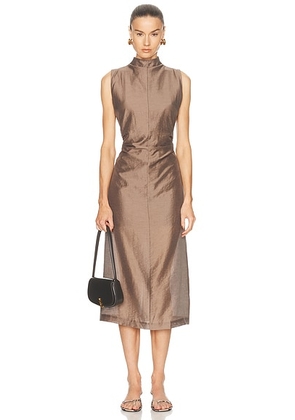 L'Academie by Marianna Harmi Midi Dress in Brown - Brown. Size M (also in S, L, XL).