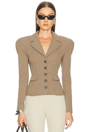 Magda Butrym Tailored Blazer in Beige - Beige. Size 34 (also in 36, 38, 40).