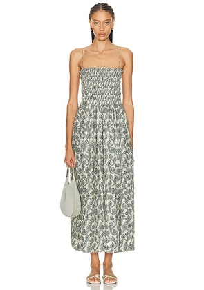 Matteau Shirred Bodice Dress in Vine - Green. Size 2 (also in 1, 3, 4).