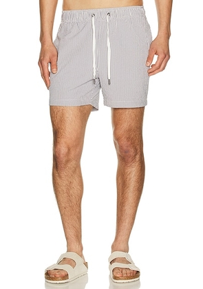 Onia Charles 5 Swim Trunk in Deep Navy & White - Blue. Size L (also in S, M, XL/1X).