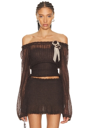 Mirror Palais Little Lamb Top in Brown - Brown. Size M (also in XS, S, L).