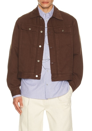 Le17Septembre Denim Trucker Jacket in Brown - Brown. Size 46 (also in 48, 50, 52).