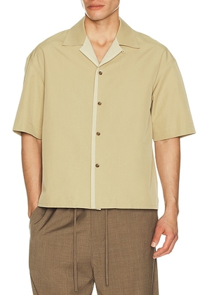 Le17Septembre Open Collar Short Sleeve Shirt in Mustard - Beige. Size 46 (also in 48, 50, 52).