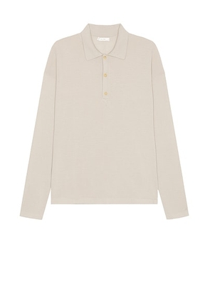 The Row Djon Polo in Taupe - Nude. Size L (also in S, M, XL/1X).