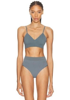 LDMA Low Show V Seamless Bralette in Slate - Grey. Size M (also in XS, S, L).