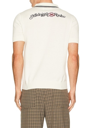 Midnight Rodeo Signature Sweater Polo in Vintage White - Cream. Size L (also in S, M, XL/1X, XXL/2X).