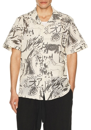 OAS Gensou Cuba Shirt in Ecru - Cream. Size L (also in M, S, XL/1X).