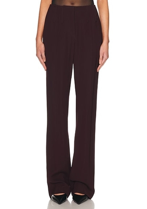 Mugler High Waisted Pant in Dark Plum - Burgundy. Size 36 (also in 34, 40).