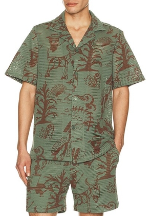 OAS Poplan Cuba Shirt in Green - Green. Size L (also in M, S, XL/1X).