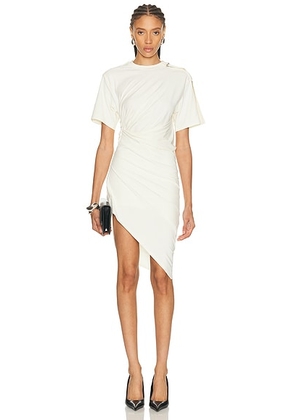 Mugler Short Sleeve Dress in Snow - White. Size 36 (also in 34, 38, 40).