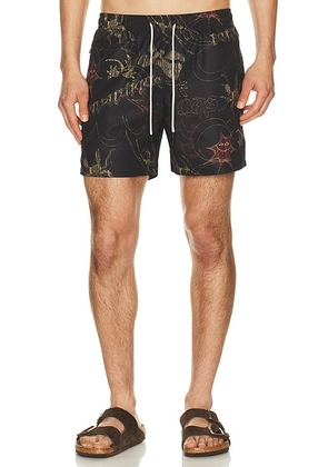OAS Romantique Swim Shorts in Black - Black. Size L (also in M, S, XL/1X).