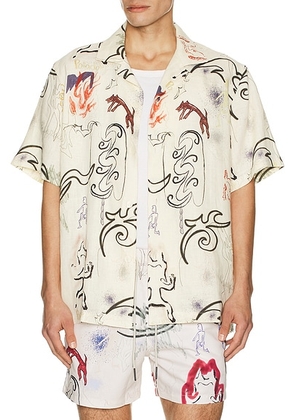 OAS Paradox Cuba Shirt in Light Multi - Cream. Size M (also in L, S).