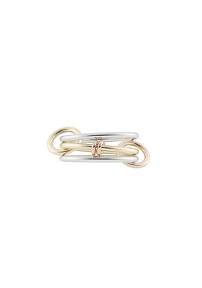Spinelli Kilcollin Acacia MX Ring in Sterling Silver  18k Yellow Gold  & 18k Rose Gold - Metallic Silver. Size 6 (also in 5, 5 1/4, 7, 8).