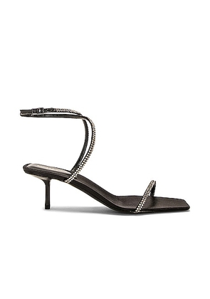 Saint Laurent Nuit Sandal in Nero & Greige - Black. Size 36.5 (also in 36, 38).