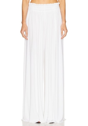 Norma Kamali Wide Leg Peasant Pant in Snow White - White. Size M (also in S).