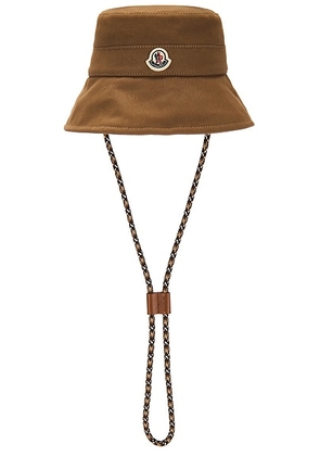 Moncler Bucket Hat in Bronze - Brown. Size M (also in S).