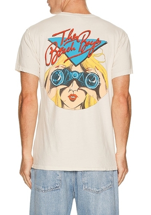 Madeworn The Beach Boys 90's Crew Tee in Vintage White - White. Size L (also in M, S, XL/1X, XXL/2X).