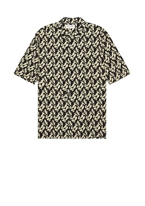 Saint Laurent Chemise Polo Col Pointu in Vert Fonce - Black. Size 41 (also in 37).