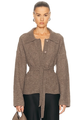 L'Academie by Marianna Jessamy Knit Belted Cardigan in Mocha - Brown. Size M (also in ).