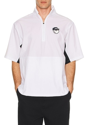 Malbon Golf Pine Windshirt in White - White. Size L (also in S, M, XL/1X).