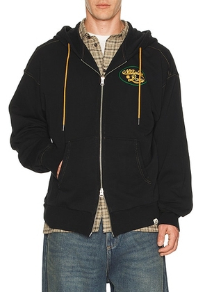 Nicholas Daley Roots Zip Up Hoodie in Black - Black. Size L (also in S, M, XL/1X).