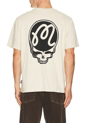Malbon Golf x Grateful Dead Bermuda Tee in Rainy Day - Cream. Size M (also in S, L, XL/1X).