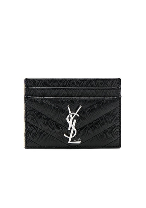 Saint Laurent Monogramme Credit Card Case in Black - Black. Size all.