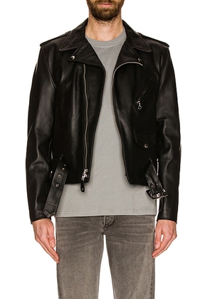 Schott One Star Perfecto Moto Jacket in Black - Black. Size 46 (also in 36, 38).