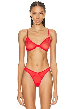 Kiki de Montparnasse Brienne Molded Demi Bra in Red - Red. Size 32C (also in 34A, 34C, 36C).