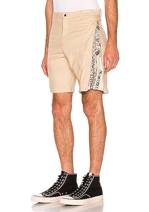 Paria Farzaneh Brush Cotton Monochrome Zip Short in Natural - Neutral. Size M (also in L).