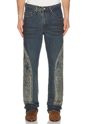 Who Decides War by Ev Bravado Mechanic Denim Pants in Denim - Blue. Size 32 (also in 30, 34, 36, 38).