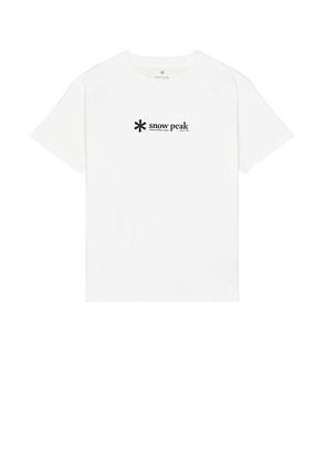 Snow Peak Soft Cotton Logo Short Sleeve T-Shirt in White - White. Size M (also in S, L).