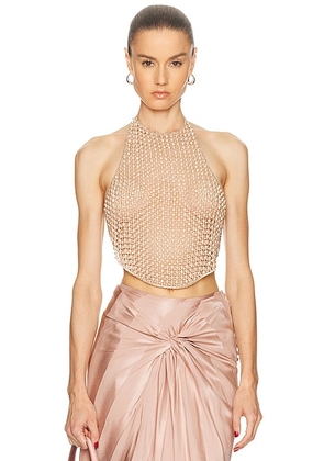 MAY MASHIAH Zoe Top in Rose Gold - Pink. Size M (also in XS, S).