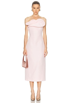 Magda Butrym Sculptural Strapless Midi Dress in Pink - Pink. Size 34 (also in 36, 38).