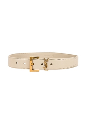 Saint Laurent Monogramme Belt in Crema Soft - Cream. Size 70 (also in 65, 75, 80, 90).