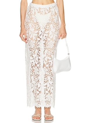 La Porte Juliet Lace Skirt in White - White. Size M (also in XS, L).