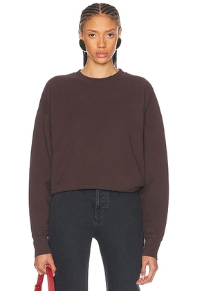 Saint Laurent Crewneck Sweatshirt in Taupe Glace - Chocolate. Size M (also in L, S, XS).