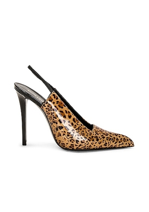 Saint Laurent Raven Slingback Pump in Manto Naturale - Brown. Size 36.5 (also in 37, 37.5, 38.5, 39, 39.5, 40, 38, 41, 36).