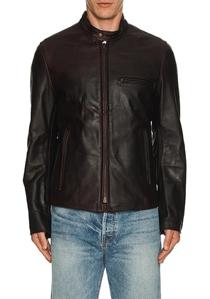 Schott NYC Cafe Racer Jacket in Brandy - Brown. Size S (also in M).